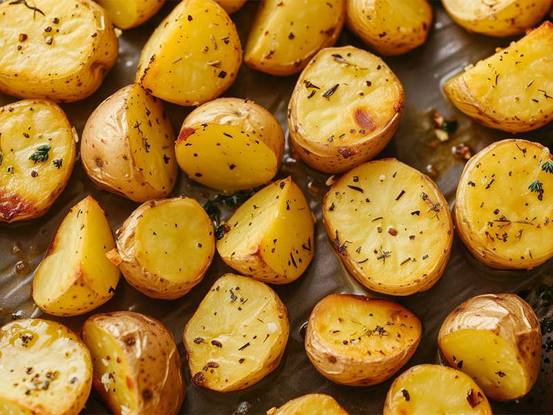 Kartoffeln backen Ofenkartoffeln sind eine gesunde und tasty Option. Würze sie mit ein wenig gesundem Öl wie Olivenöl und deinen Lieblingsgewürzen.